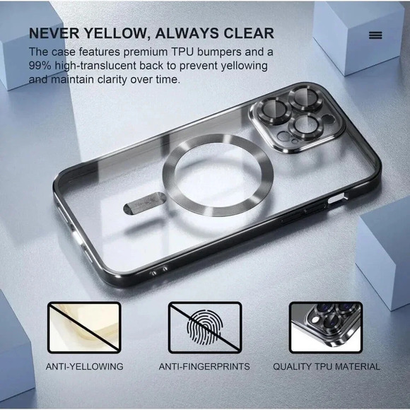 Misea Magnetic Clear Case For iPhone 14 Pro Max Case‎ Compatible With MagSafe - Picture 5 of 10